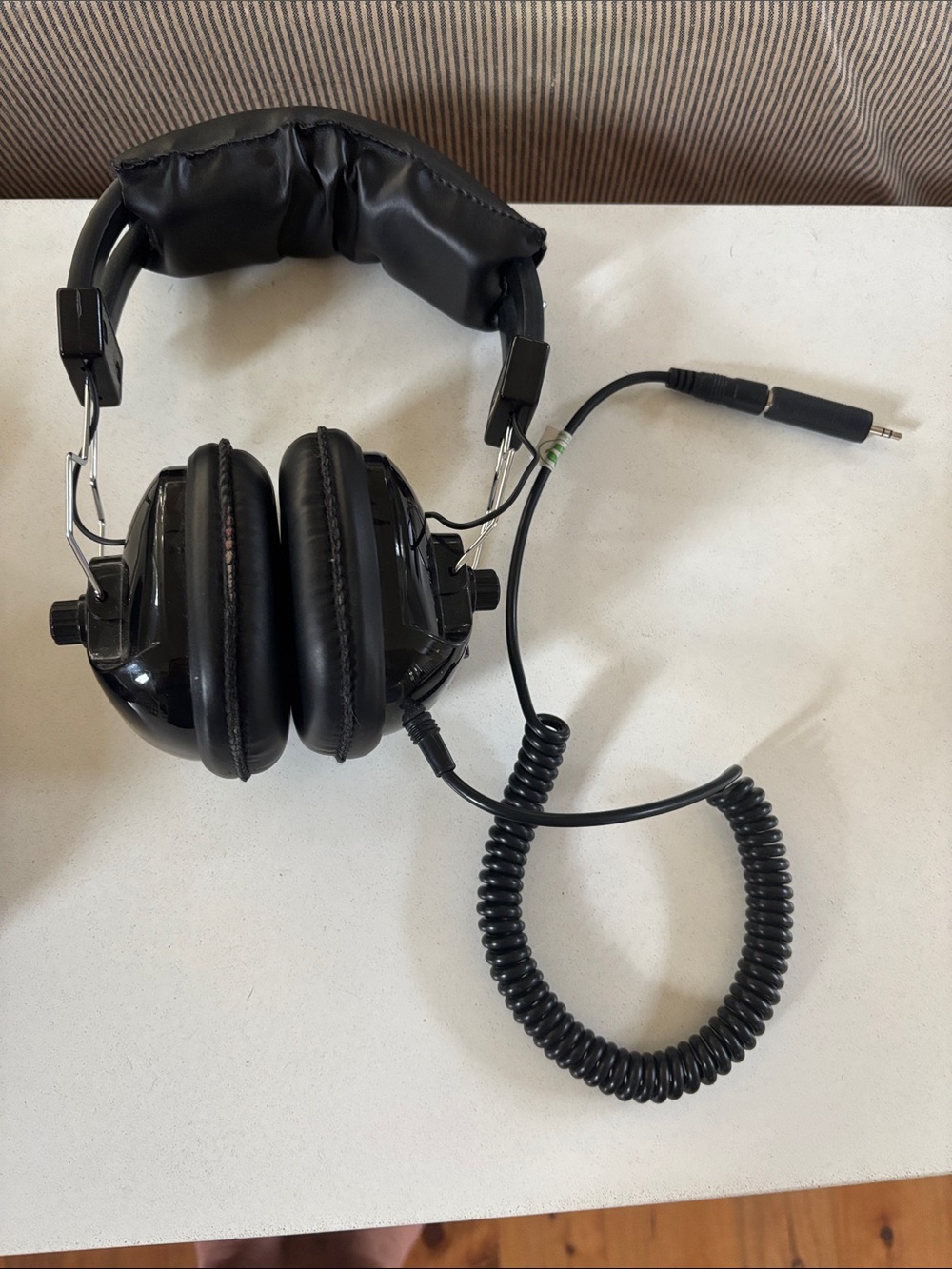 Black Over-Ear Coiled Cable Headphones